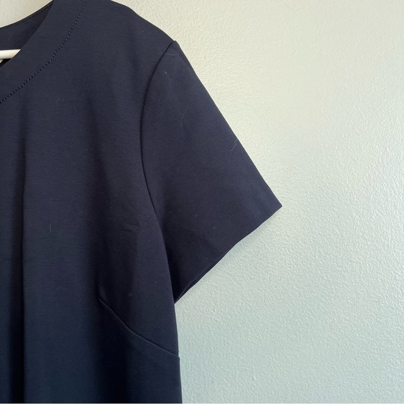 Brooks Brothers Cap Sleeve Midi Dress Sz xL Navy Blue Office Casual Travel - Picture 5 of 10